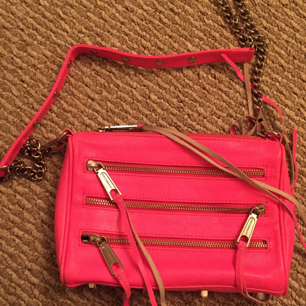 Hot pink rebecca minkoff strap bag